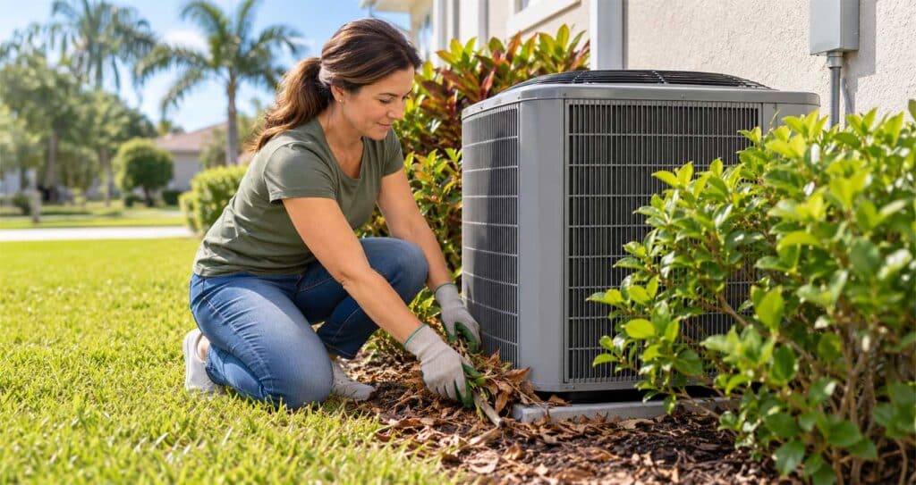 Tampa resident conducting DIY Fall HVAC Maintenance